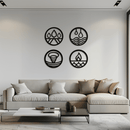 Four Elements Metal Wall Art - Steel Wall Decor for Home and Office - KAF010