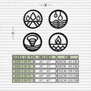 Four Elements Metal Wall Art - Steel Wall Decor for Home and Office - KAF010