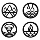 Four Elements Metal Wall Art - Steel Wall Decor for Home and Office - KAF010