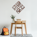 Four Animal Totem Metal Wall Art - Steel Wall Decor for Home and Office - KAF013
