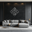 Four Animal Totem Metal Wall Art - Steel Wall Decor for Home and Office - KAF013