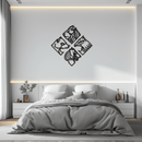 Four Animal Totem Metal Wall Art - Steel Wall Decor for Home and Office - KAF013