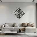 Four Animal Totem Metal Wall Art - Steel Wall Decor for Home and Office - KAF013