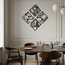 Four Animal Totem Metal Wall Art - Steel Wall Decor for Home and Office - KAF013