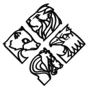 Four Animal Totem Metal Wall Art - Steel Wall Decor for Home and Office - KAF013