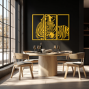 Zebra Panel Metal Wall Art - Steel Wall Decor for Home and Office - KAF014