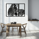 Zebra Panel Metal Wall Art - Steel Wall Decor for Home and Office - KAF014