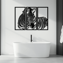 Zebra Panel Metal Wall Art - Steel Wall Decor for Home and Office - KAF014
