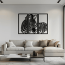 Zebra Panel Metal Wall Art - Steel Wall Decor for Home and Office - KAF014