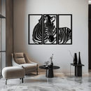Zebra Panel Metal Wall Art - Steel Wall Decor for Home and Office - KAF014