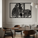 Zebra Panel Metal Wall Art - Steel Wall Decor for Home and Office - KAF014