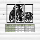 Zebra Panel Metal Wall Art - Steel Wall Decor for Home and Office - KAF014