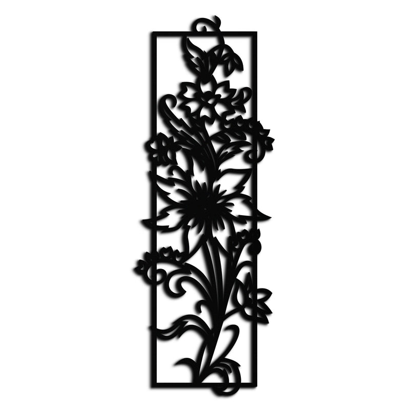 Floral Panel Metal Wall Art - Steel Wall Decor for Home and Office - KAF015