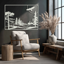 Forest Landscape Metal Wall Art - Steel Wall Decor for Home and Cabin - KAF018