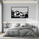 Mountain Moose Metal Wall Art - Steel Wall Decor for Home and Cabin - KAF020
