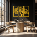 Tree of Life Metal Wall Art - Three-Panel Steel Wall Decor for Home and Office - KAF021