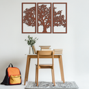 Tree of Life Metal Wall Art - Three-Panel Steel Wall Decor for Home and Office - KAF021