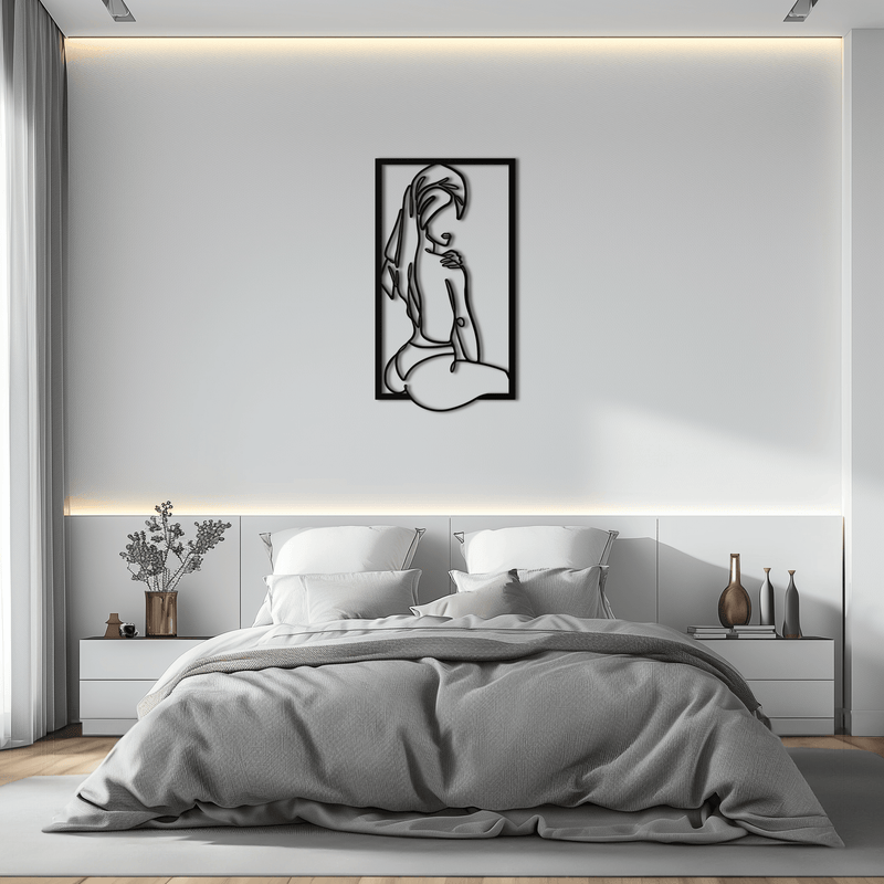 Minimalist Woman Line Art Metal Wall Decor - Modern Steel Wall Art - KAF022