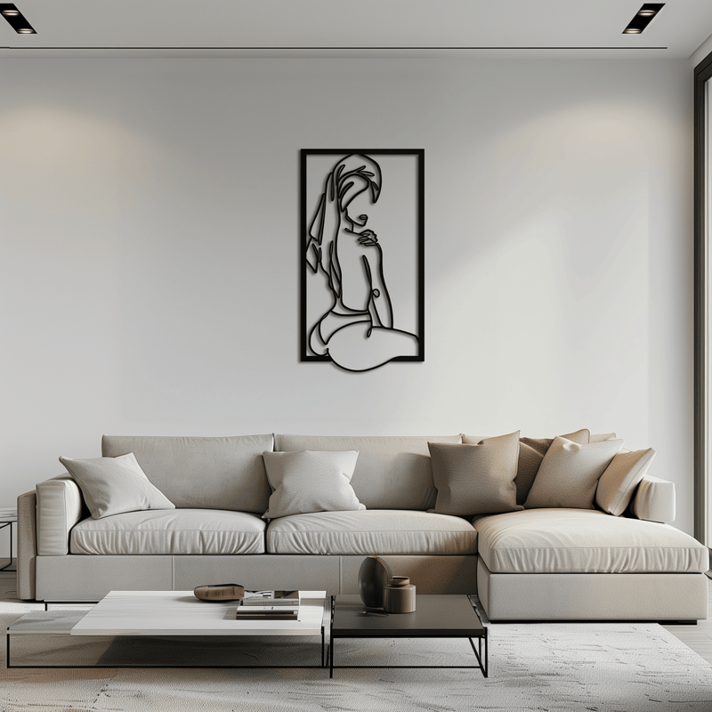 Minimalist Woman Line Art Metal Wall Decor - Modern Steel Wall Art - KAF022