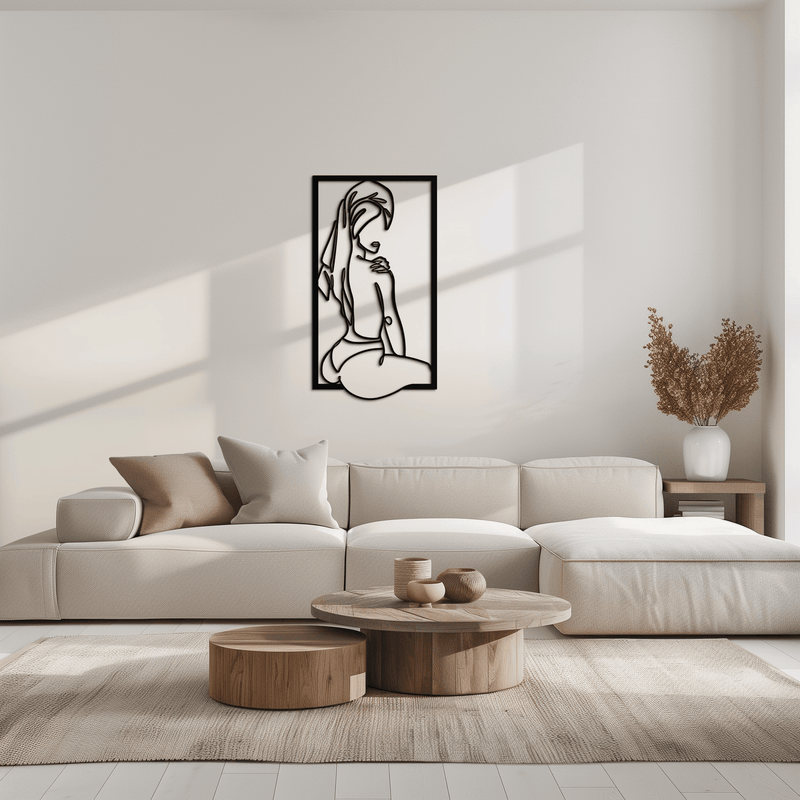 Minimalist Woman Line Art Metal Wall Decor - Modern Steel Wall Art - KAF022