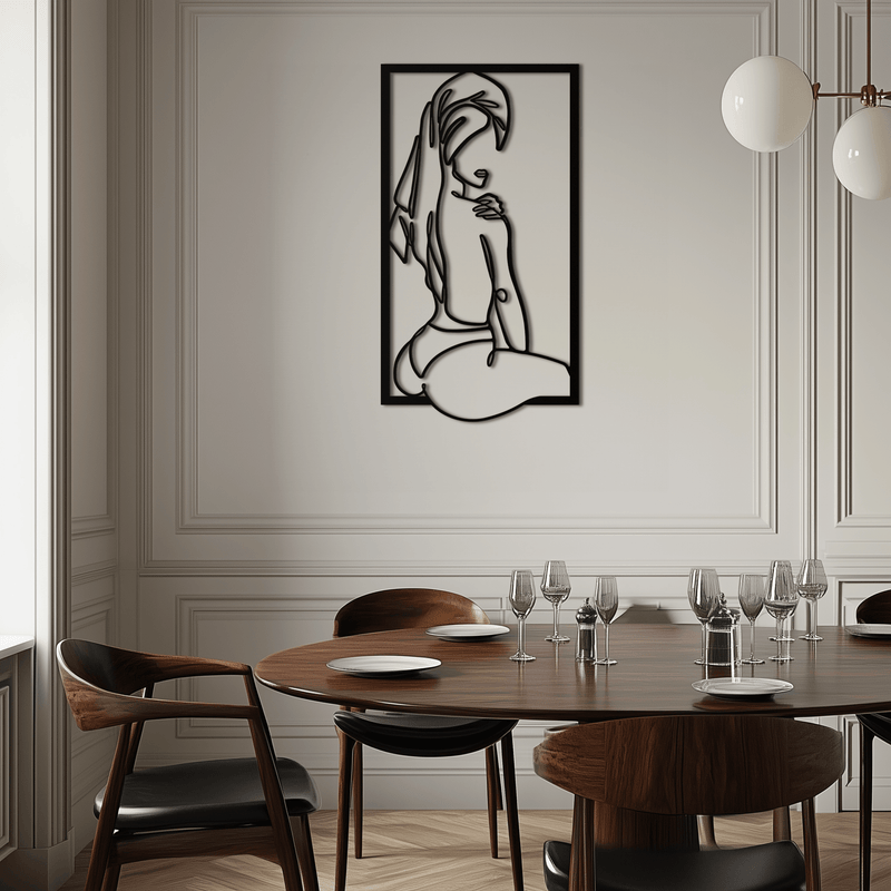 Minimalist Woman Line Art Metal Wall Decor - Modern Steel Wall Art - KAF022