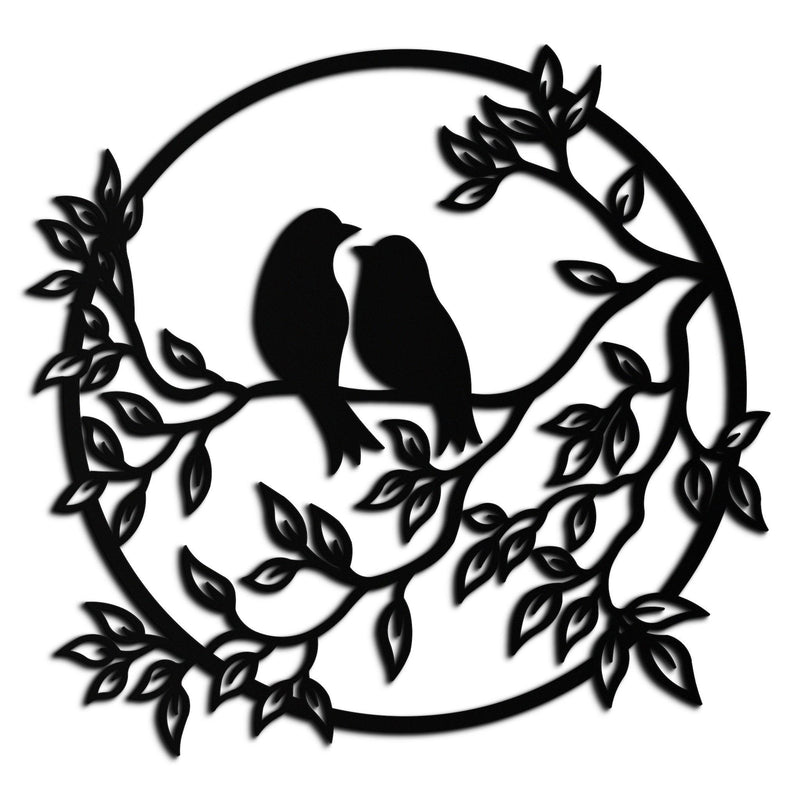 Love Birds Metal Wall Art - Romantic Steel Wall Decor for Home and Bedroom - KAF023