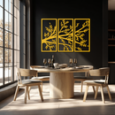 Branch Metal Wall Art - Three-Panel Nature-Inspired Steel Wall Decor - KAF024