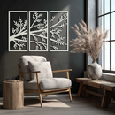 Branch Metal Wall Art - Three-Panel Nature-Inspired Steel Wall Decor - KAF024