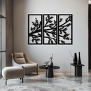 Branch Metal Wall Art - Three-Panel Nature-Inspired Steel Wall Decor - KAF024