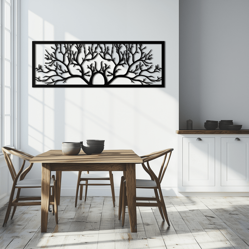 Tree of Life Metal Wall Art - Large Horizontal Steel Wall Decor - KAF025