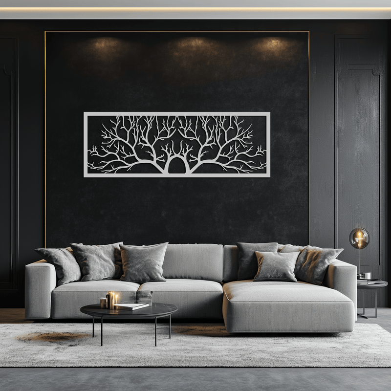 Tree of Life Metal Wall Art - Large Horizontal Steel Wall Decor - KAF025