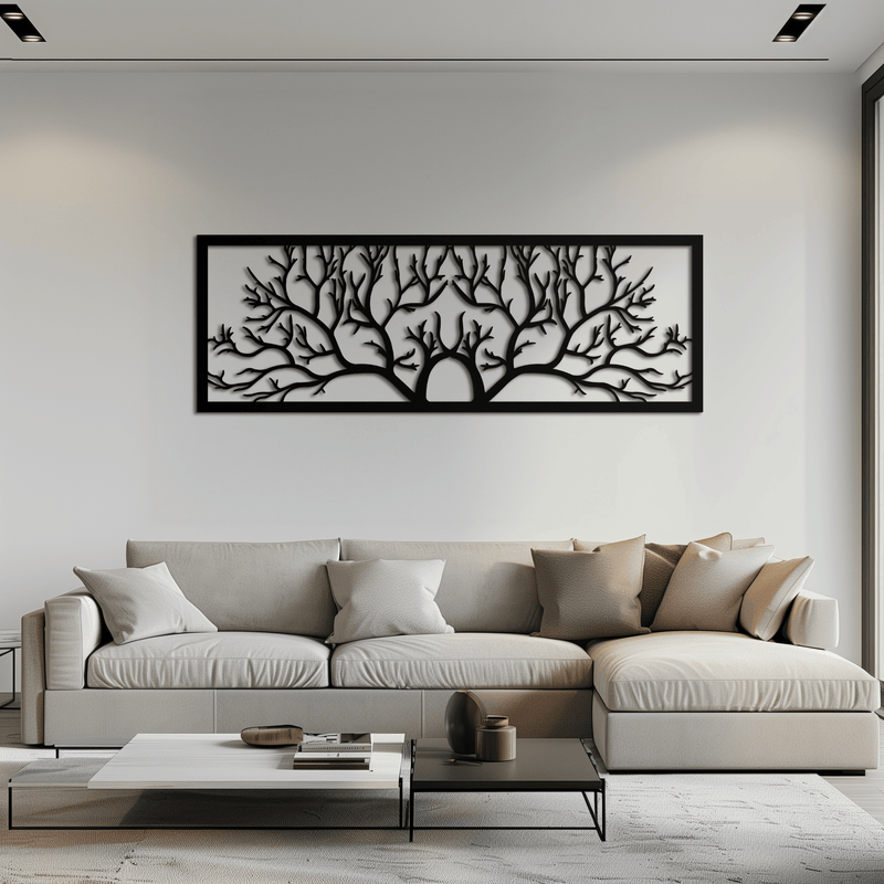 Tree of Life Metal Wall Art - Large Horizontal Steel Wall Decor - KAF025