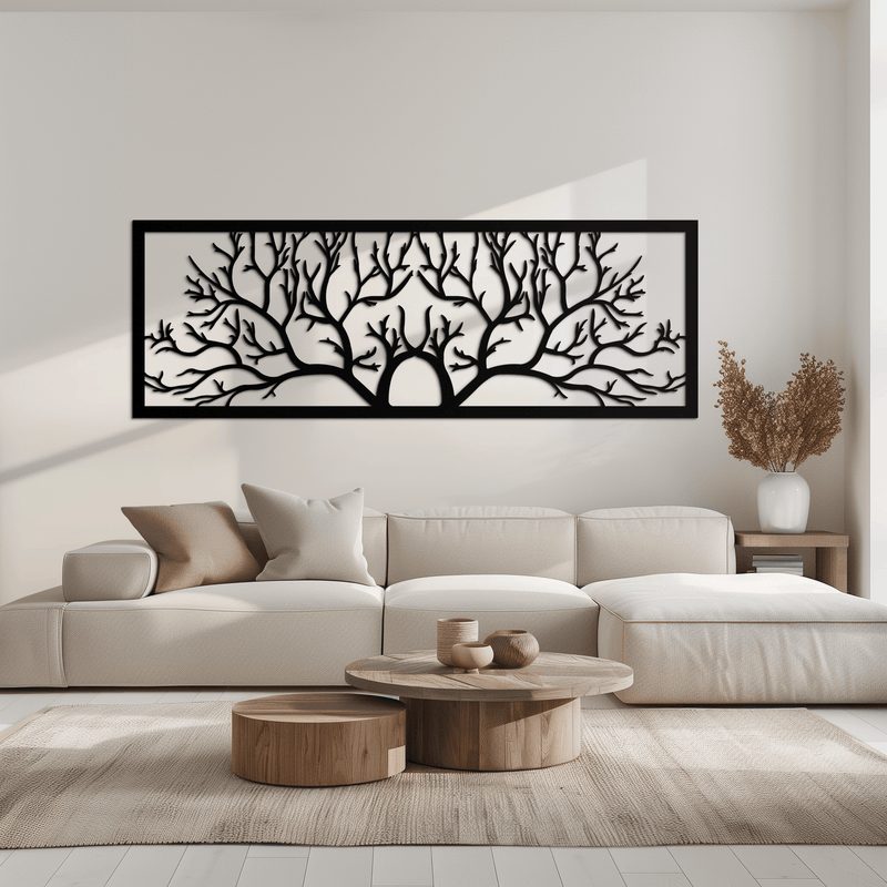 Tree of Life Metal Wall Art - Large Horizontal Steel Wall Decor - KAF025