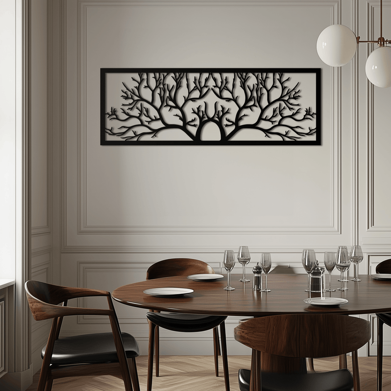 Tree of Life Metal Wall Art - Large Horizontal Steel Wall Decor - KAF025