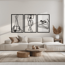 Reading Woman Metal Wall Art - Modern Minimalist Steel Wall Decor - KAF026