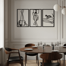 Reading Woman Metal Wall Art - Modern Minimalist Steel Wall Decor - KAF026