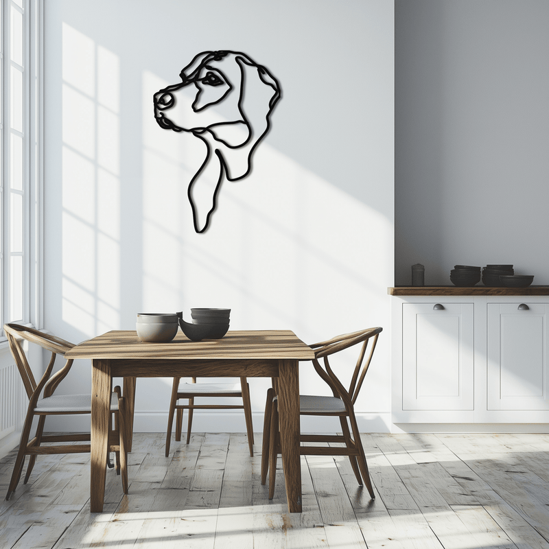 Minimalist Dog Line Art - Modern Metal Wall Decor - KAF027