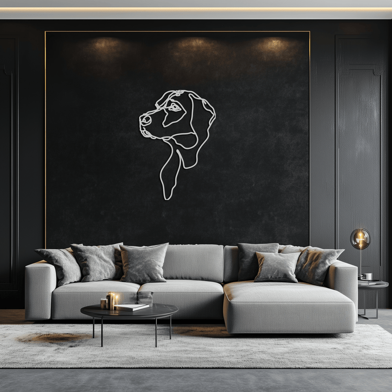 Minimalist Dog Line Art - Modern Metal Wall Decor - KAF027