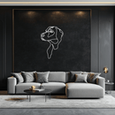 Minimalist Dog Line Art - Modern Metal Wall Decor - KAF027