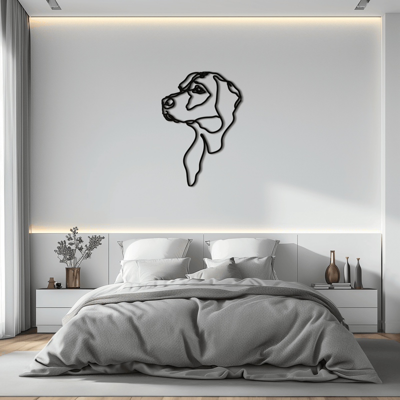 Minimalist Dog Line Art - Modern Metal Wall Decor - KAF027