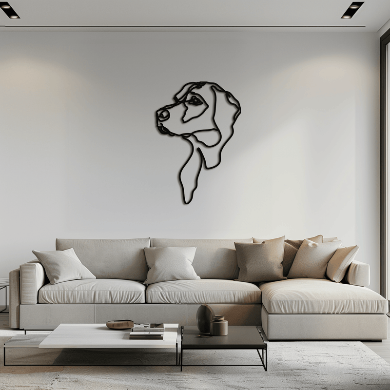 Minimalist Dog Line Art - Modern Metal Wall Decor - KAF027