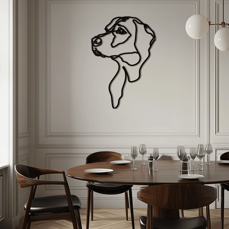 Minimalist Dog Line Art - Modern Metal Wall Decor - KAF027