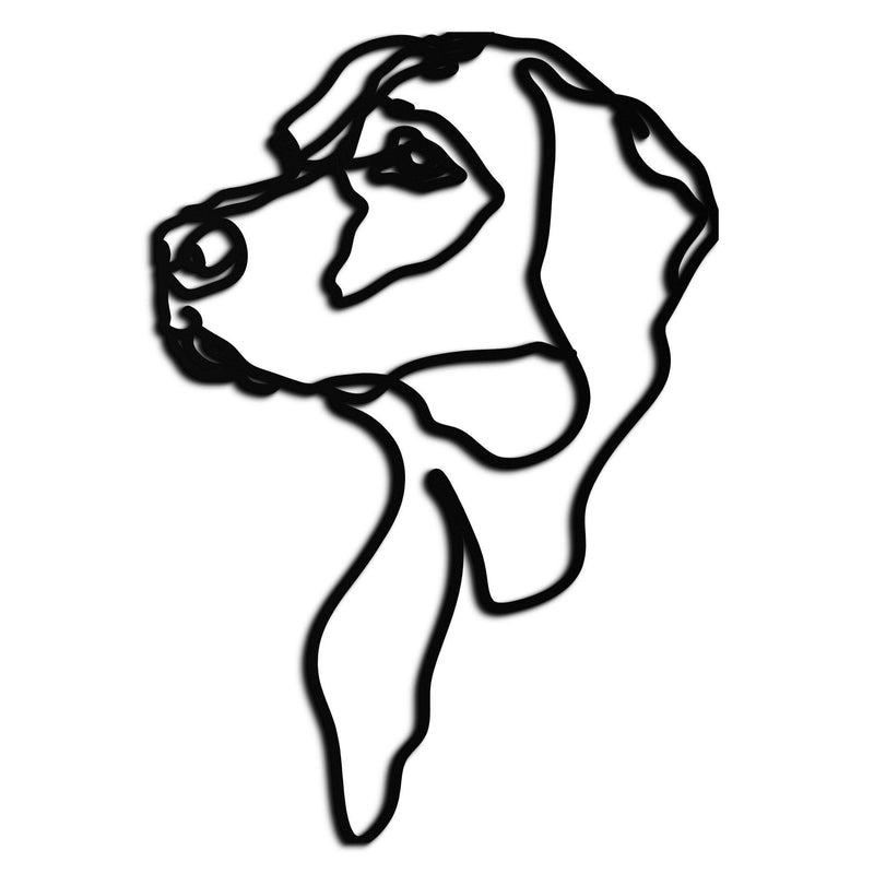 Minimalist Dog Line Art - Modern Metal Wall Decor - KAF027