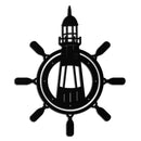 Lighthouse and Ship Wheel Metal Wall Art - Nautical Steel Wall Decor - KAF028