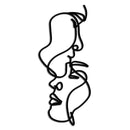 Abstract Lovers Metal Wall Art - Modern Minimalist Line Art - KAF031