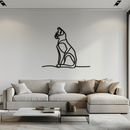 Cat Line Art Metal Wall Art - Modern Minimalist Steel Decor - KAF032