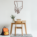 Romantic Hands Metal Wall Art - Minimalist Steel Wall Decor for Home & Bedroom - KAF039
