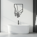 Romantic Hands Metal Wall Art - Minimalist Steel Wall Decor for Home & Bedroom - KAF039
