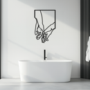 Romantic Hands Metal Wall Art - Minimalist Steel Wall Decor for Home & Bedroom - KAF039