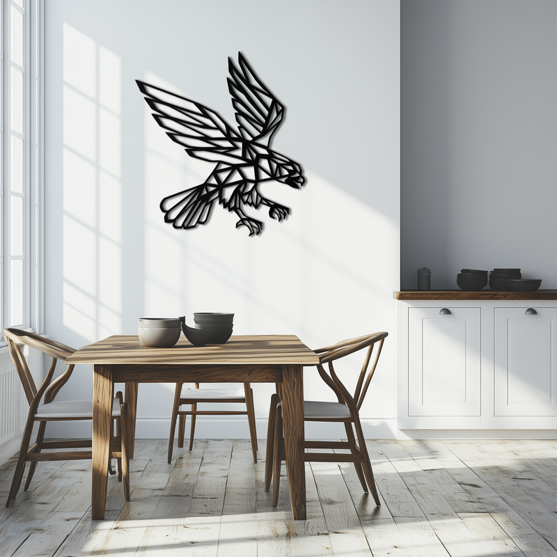 Geometric Eagle Metal Wall Art - Modern Steel Wall Decor - KAF042